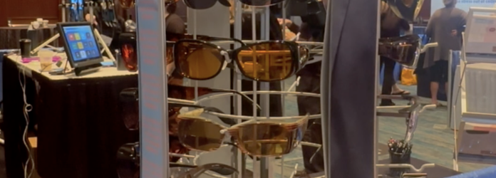 screenshot of contrast enhancing filter glasses on a display at 2024 ATIA Conference